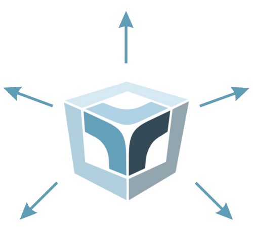 Logo von Tabit mit Pfeilen, die den Workflow symbolisieren